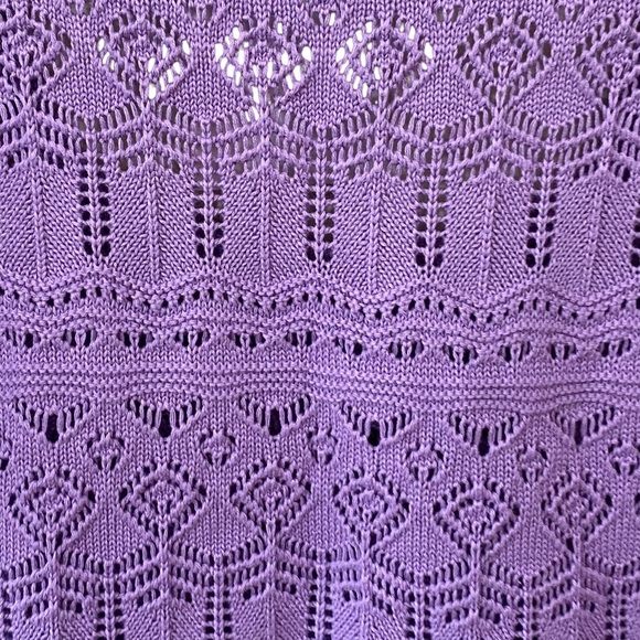 70/21 Pointelle Knit Crochet‎ Square-Neck Sweater Top NWT - Picture 10 of 13